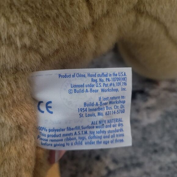 RETIRED Vintage Build A Bear Puppy Dog Brown/Tan Stuffed Plush Tab 12" BAB - Picture 5 of 5